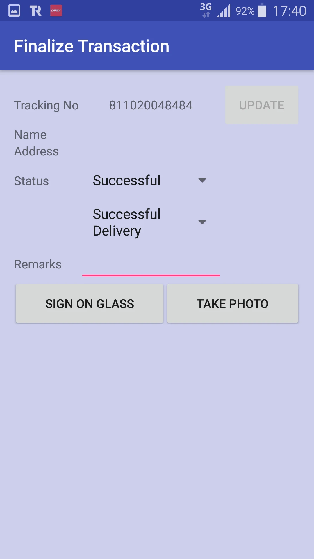 DPEX TMS screenshot